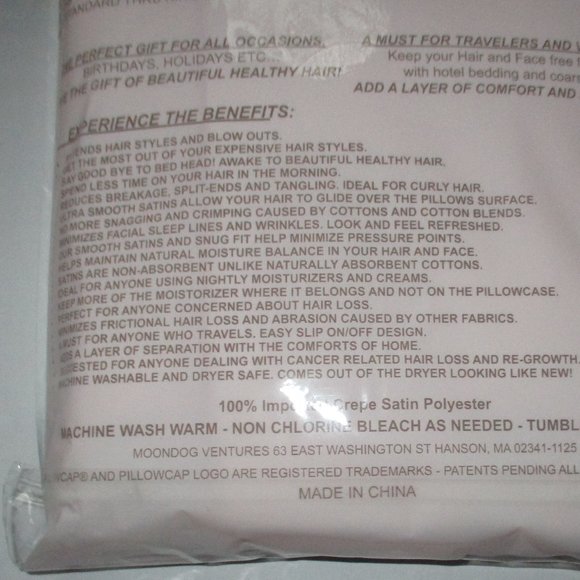 Satin Pillowcase Pillowcap Pillow Cover One Size Fits All Gray NIP - Picture 7 of 8